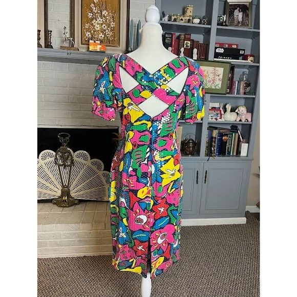 Remini Floral Multi-colored Sequin Dress Size 6 - Picture 3 of 5